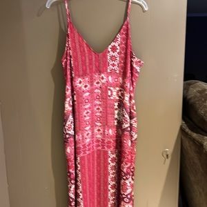 Karen Kane Amalfi Coast Side Floral MIDI Slit Dress. Sz L NEW